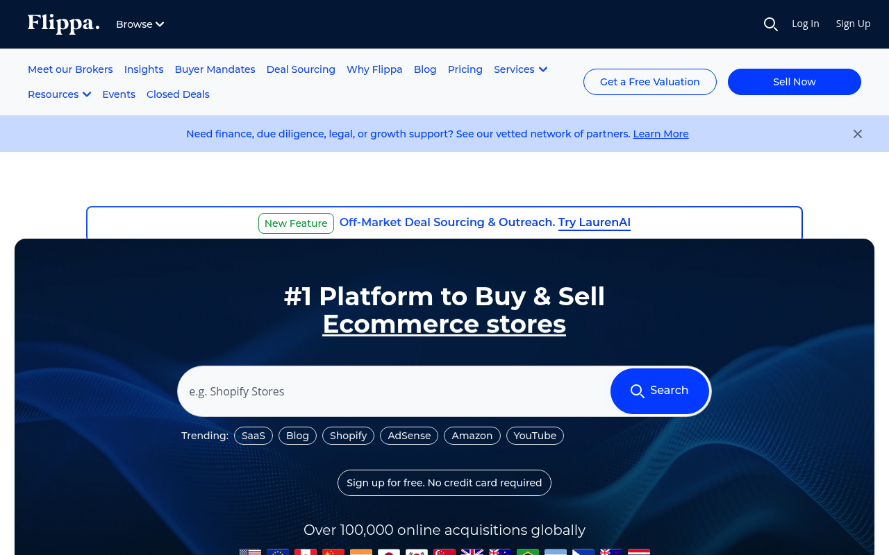 Flippa — marketplace for selling SaaS businesses
