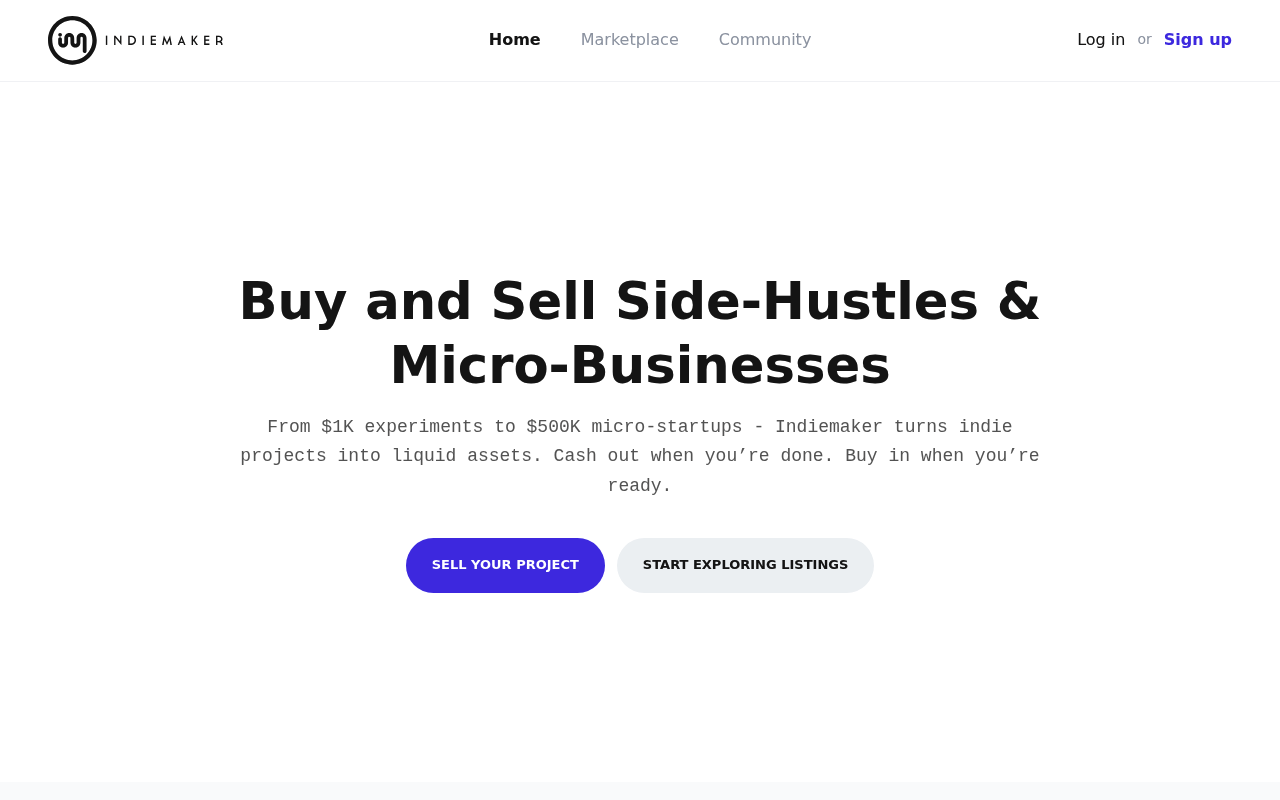 IndieMaker — marketplace for selling SaaS businesses